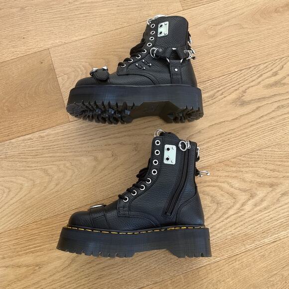 Dr. Martens - Jadon Hardware Max Milled Napa Leather Platform Buckle Boots Black - Picture 3 of 8